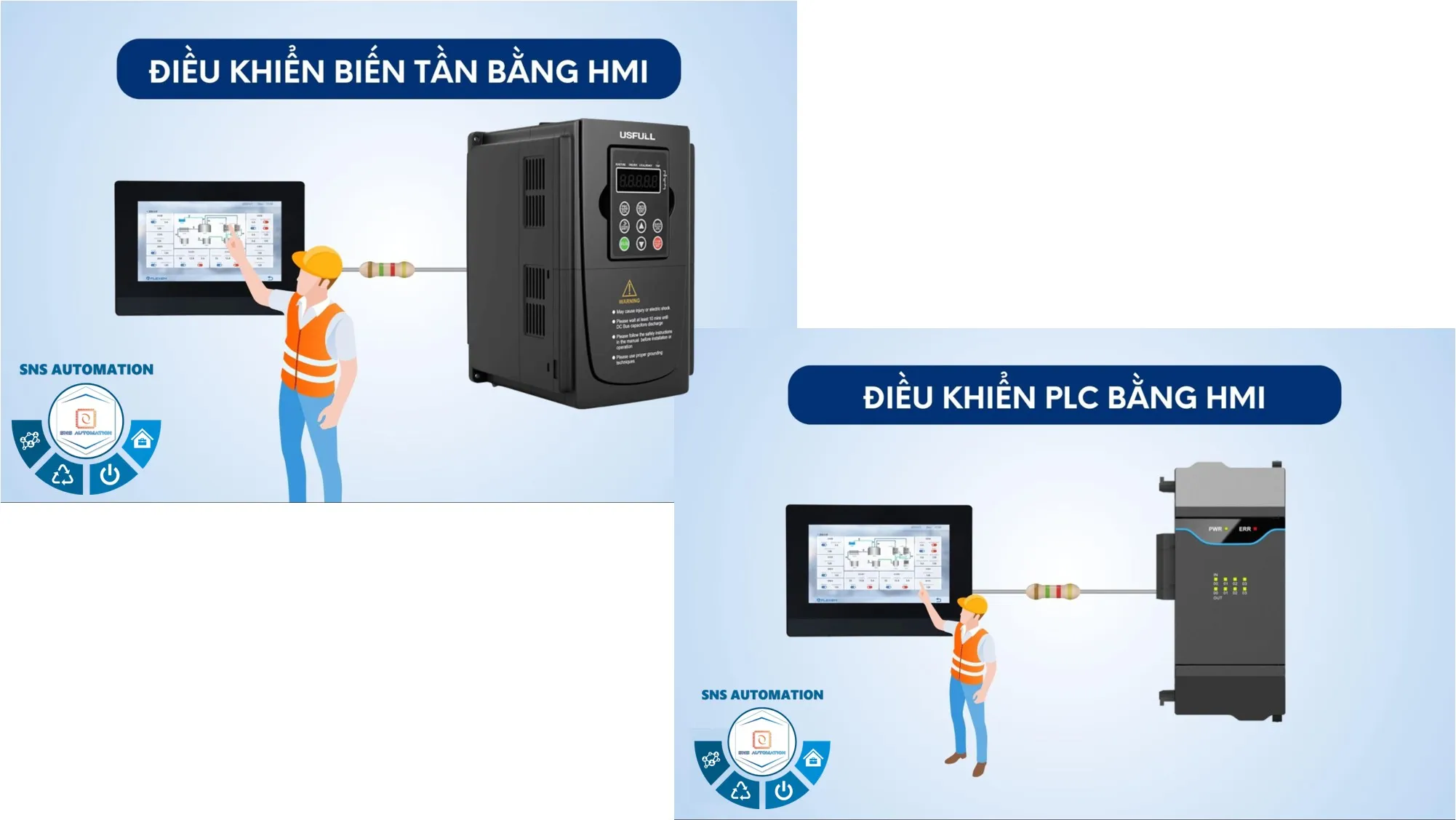 màn hình hmi kết nối biến tần