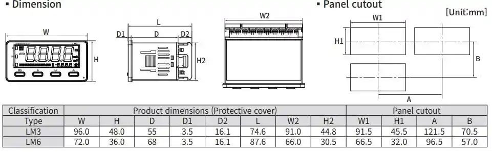 Kích thước LM3-4AA-N-A