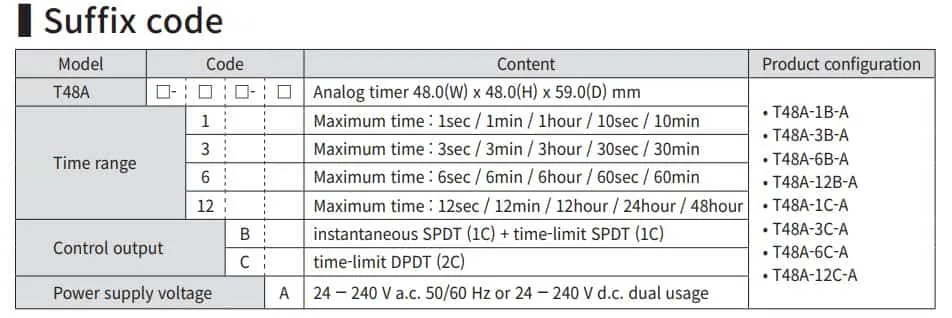 mã sản phẩm T48A-6B-A