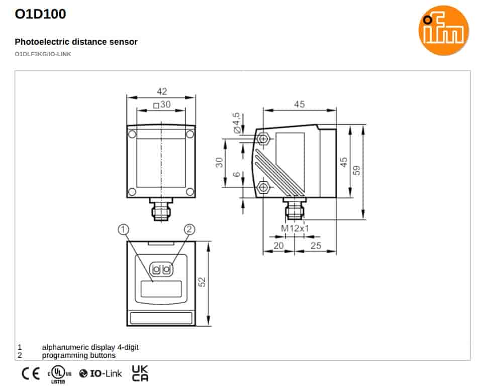 Cảm bến IFM O1D100