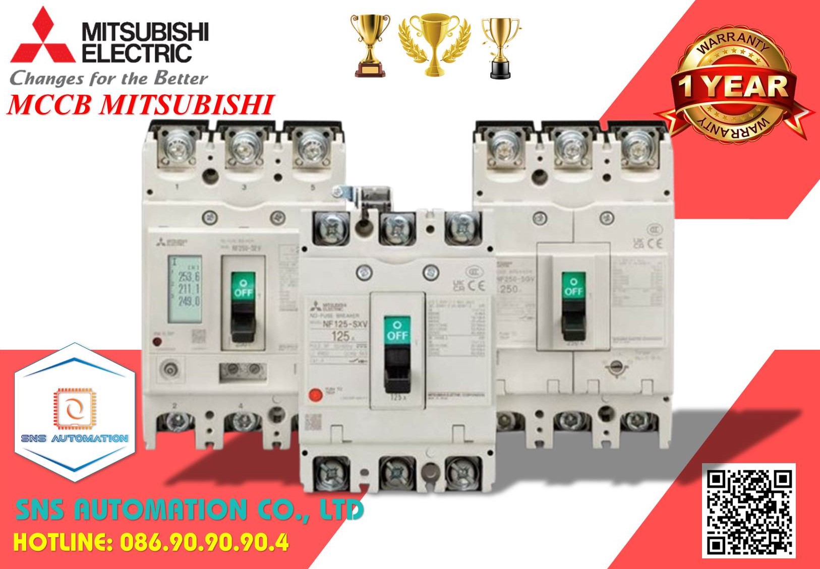 mccb mitsubishi - Cầu dao (CB) khối MCCB Mitsubishi