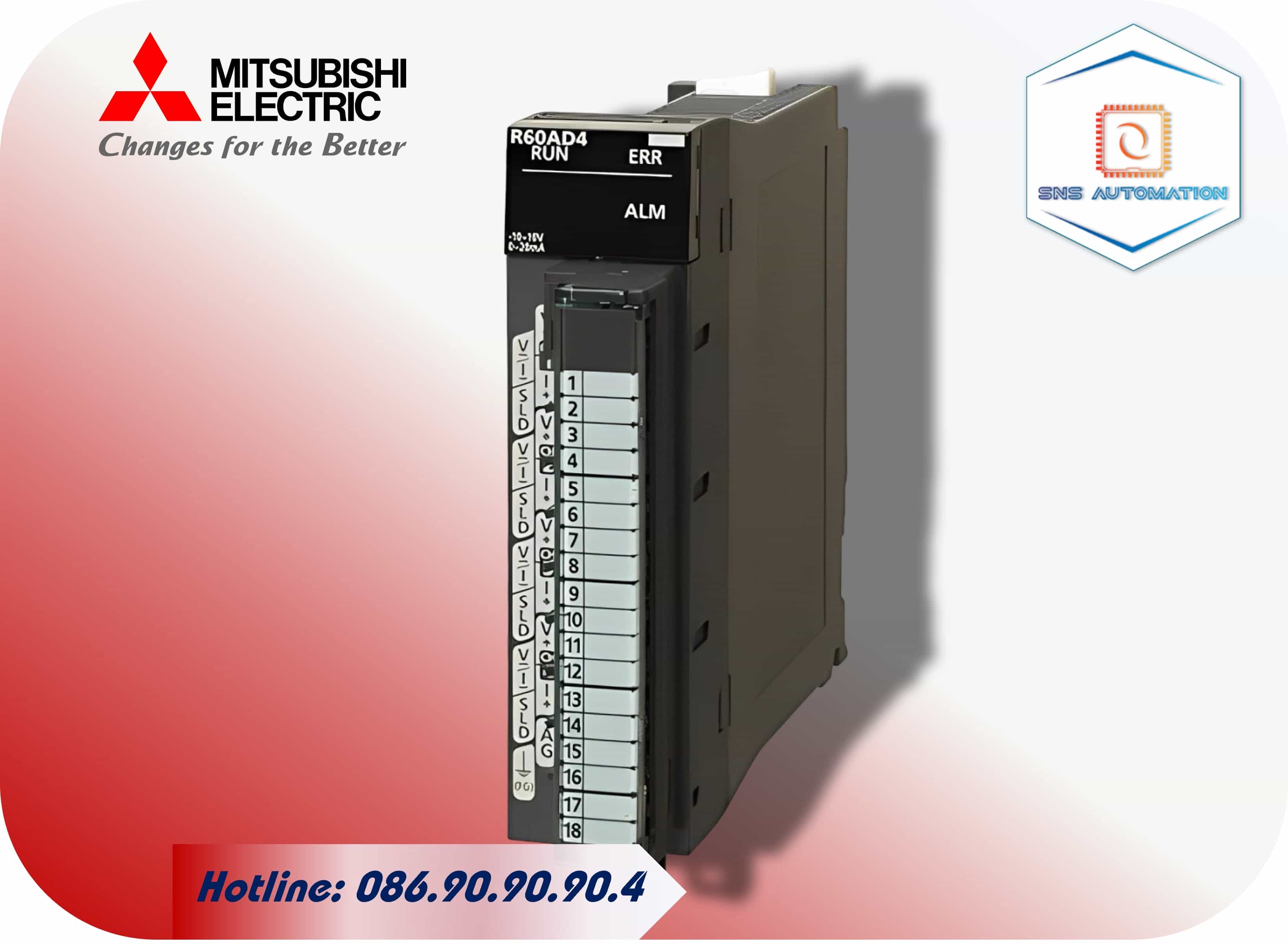 R60AD4 - Mô đun Analog input PLC-R