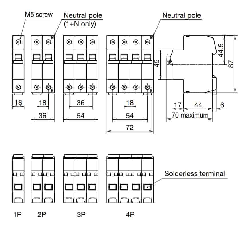 cb tép mcb mitsubishi