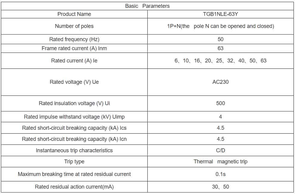 thông số rcbo tengen