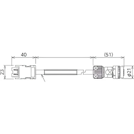 Bản vẽ kích thước cáp encoder Mitsubishi
