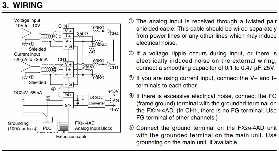 Sơ đồ mạch FX2N-4AD