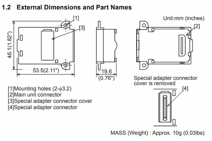 kích thước FX3U-CNV-BD