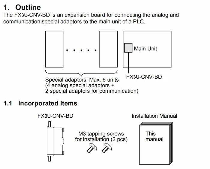 vị trí lắm đặt FX3U-CNV-BD