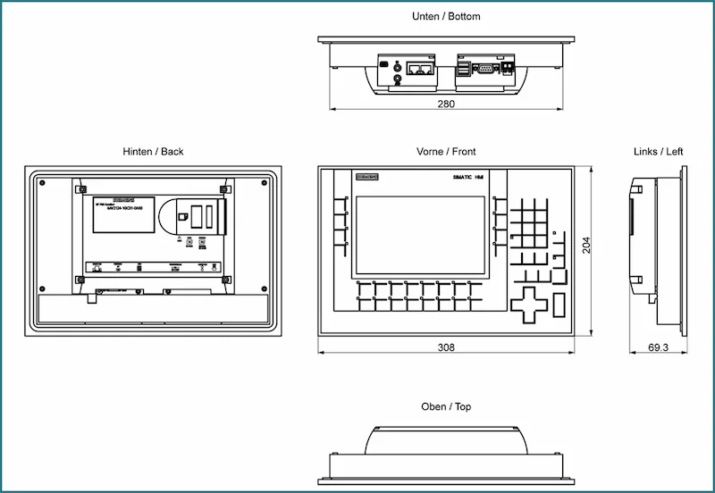 Kích thước màn hình 6AV2124-1GC01-0AX0