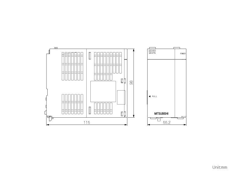 Hình ảnh thiết kế module nguồn PLC Mitsubishi Q64PN