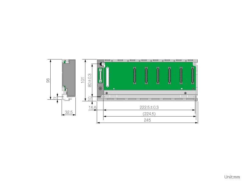 Hình ảnh và bản vẽ kích thước của Đế Cắm Main Base R35B