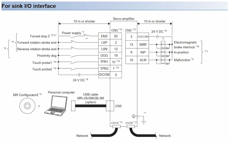 Sơ đồ đấu nối bộ điều khiển servo MR-JET-200G-N1