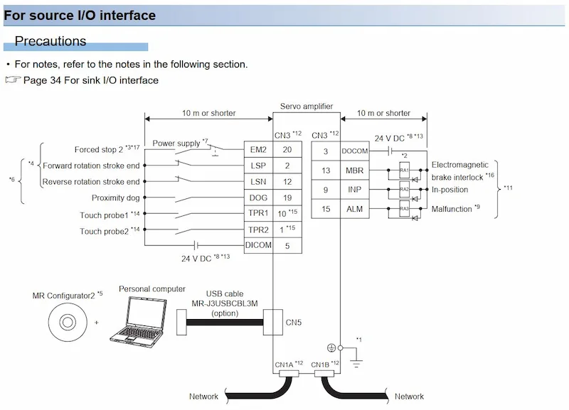 Sơ đồ đấu nối bộ điều khiển servo MR-JET-200G-N1