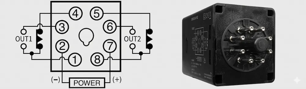 Cách đấu dây timer Analog Hanyoung TF62A