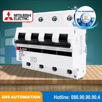 Cầu Dao Điện BH-D6 4P 50A Type C N Mitsubishi Chính Hãng