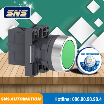 Nút Nhấn Nhả Màu Xanh Phi 22mm LA38-11BN-GREEN