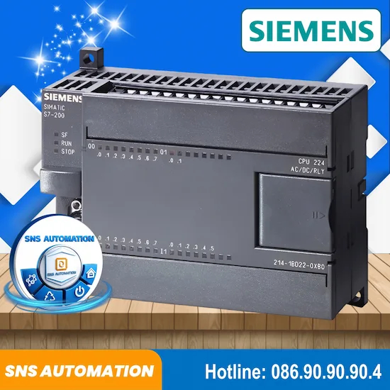 6ES7214-1BD23-0XB0 bộ lập trình Siemens S7-200 14 DI DC / 10 DO relay CPU 224 AC/DC/RLY