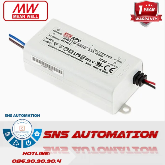 APV-12-24 Nguồn LED Meanwell 12W (24VDC, 0.5A, Vỏ Nhựa Mini)