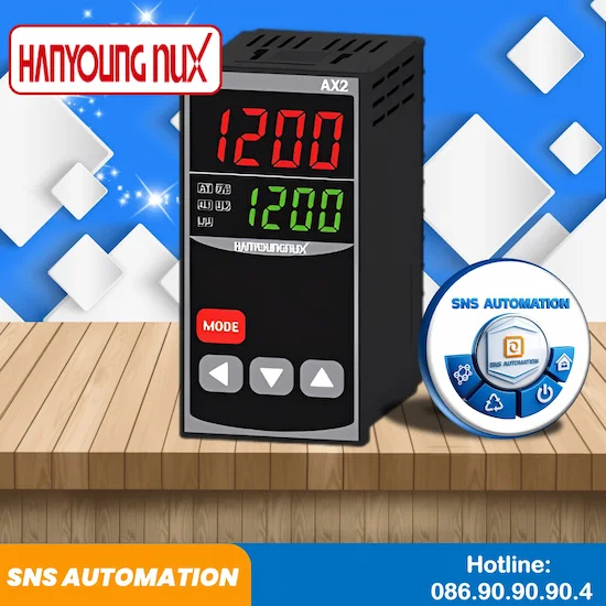 AX2-3A Bộ điều khiển nhiệt độ Hanyoung (Ngõ ra 4-20mA + Relay) chính hãng