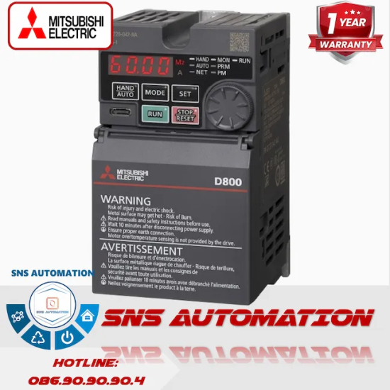 FR-D840-15K-295-60 Biến Tần Mitsubishi D800 (3 Pha 380V) Công Suất 15kW Tải Kép