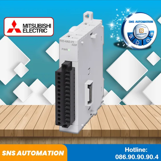 FX5-4AD-PT-ADP mô đun 4 kênh đọc tín hiệu Pt100, Ni100 cho PLC Mitsubishi