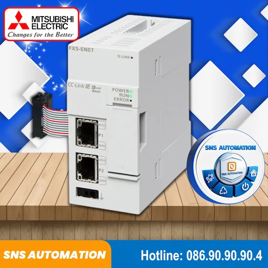 Mô đun truyền thông FX5-ENET 2 cổng Ethernet - Hỗ trợ CC-Link IE Field và giao thức Ethernet công nghiệp