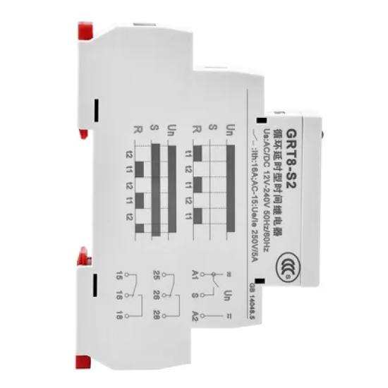 Rơ le hẹn giờ GRT8-S2 - Bộ timer chu kỳ bất đối xứng 2 tiếp điểm (2CO) chính xác