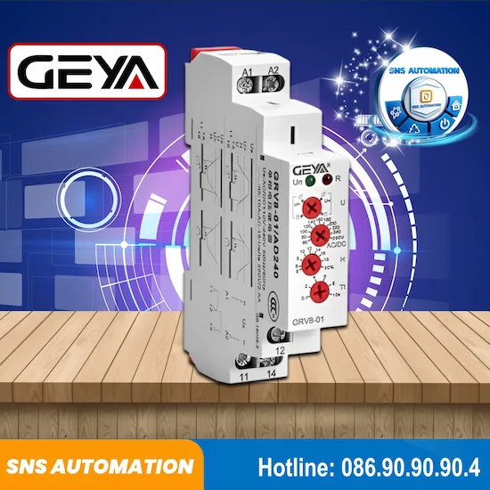 GRV8-01/AD240 Rơ Le GEYA Giám Sát Quá Áp phạm vi điều chỉnh AC/DC 65–260V