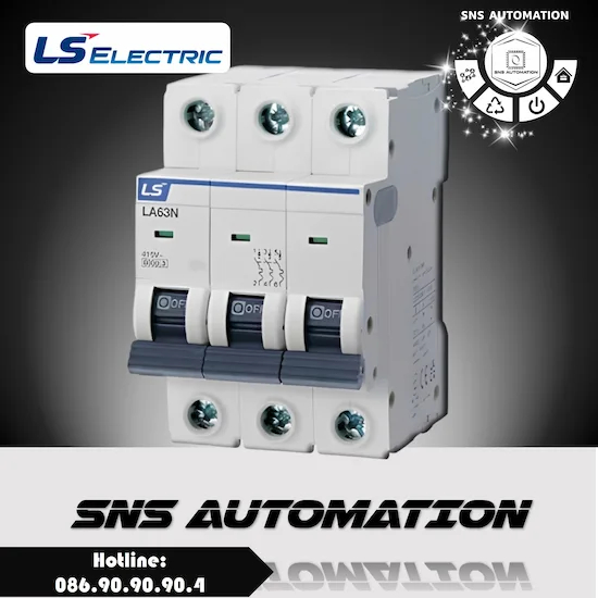 LA63N 3P 20A Aptomat cầu dao tự động LS MCB 3P 20A 6kA
