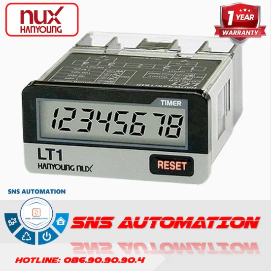 LT1-F Bộ Đếm Thời Gian Hanyoung (Hour Meter LCD, Chạy Pin, 48x24mm)