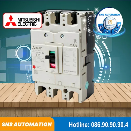 Cầu Dao Tự Động Dạng Khối NF250-CV 3P 250A MCCB Mitsubishi Chính Hãng