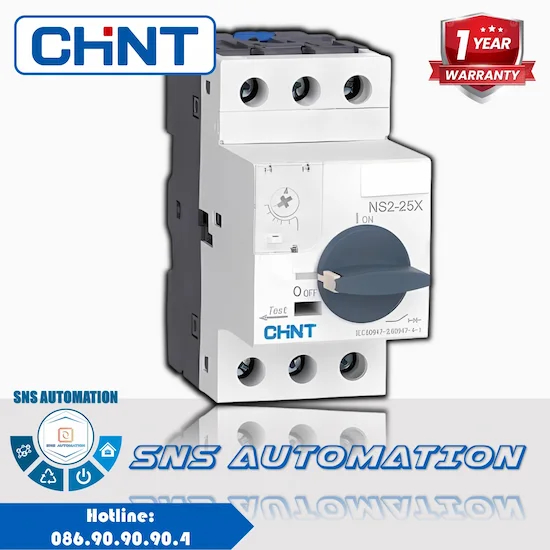 Bộ khởi động động cơ NS2-25X 2.5-4A thương hiệu CHINT