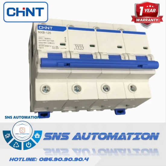 NXB-125 4P C63 10kA Aptomat Chint | MCB 4 Pha 63A Cắt Dòng Cao 10kA