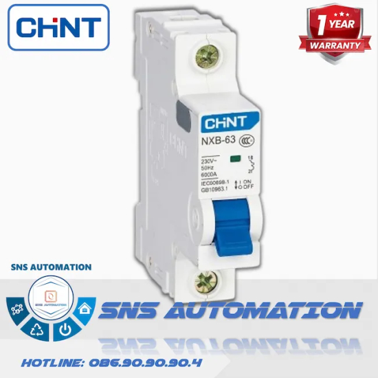 NXB-63 1P C20 6kA Aptomat Chint 20A – MCB 1 Pha Bảo Vệ Quá Tải & Ngắn Mạch
