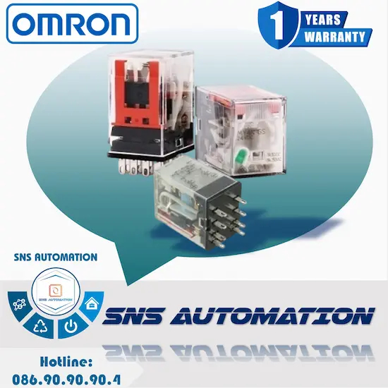 Relay 8 chân 220V Omron MY2N-GS AC220/240 - Rơ le trung gian phổ biến trong tủ điện