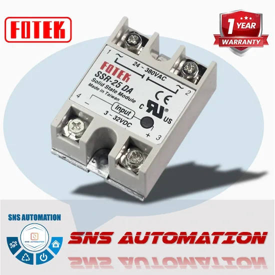 Rơ Le Bán Dẫn SSR-25 DA Fotek 25A Chính Hãng - Đóng Ngắt Nhanh, Bền Bỉ