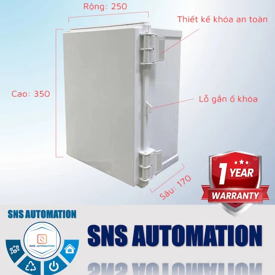 Tủ Điện Nhựa ABS 250x350x170mm - Vỏ Tủ Điện Chống Nước, Độ Bền Cao