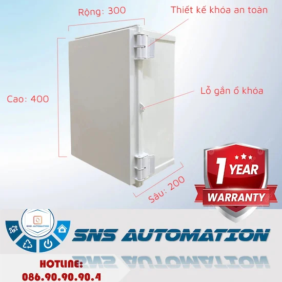 Tủ điện nhựa ABS 300x400x200mm - Giải pháp bảo vệ thiết bị điện bền bỉ, chống nước