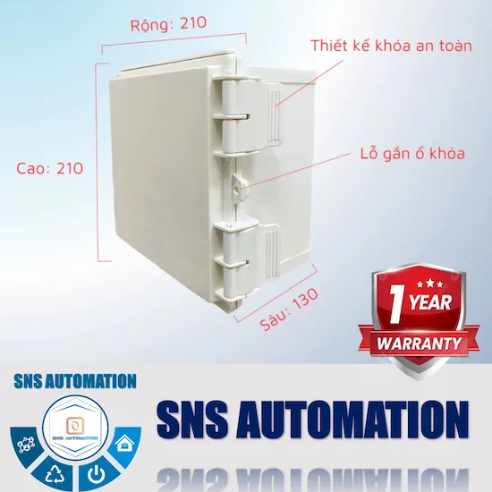 Tủ Điện Nhựa ABS 210x210x130mm - Vỏ Tủ Điện Chống Nước, Độ Bền Cao